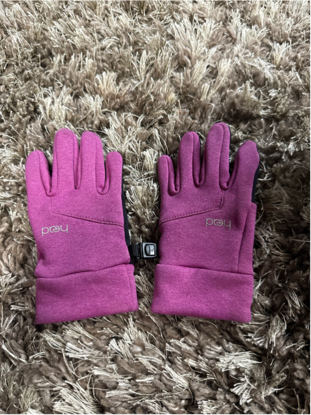Women's Head Gloves One Size Pink and Black